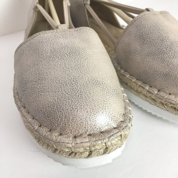 7.5W 7.5 WIDE Rockport Pink Silver Metallic Seaview Espadrilles Bungee Flats NEW - Picture 4 of 16